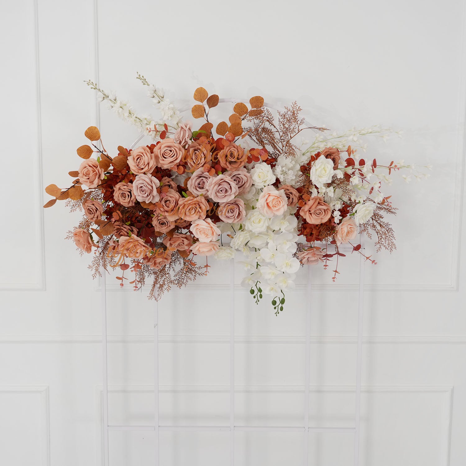 Uflower Coffee Fall Rose Hang Flower Floor Floral Wedding Party Event Props
